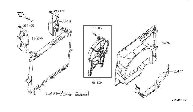 2012 Nissan Frontier Radiator,Shroud & Inverter Cooling Diagram 3