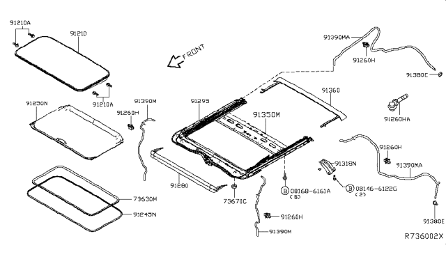 2011 Nissan Frontier Sun Roof Parts Diagram