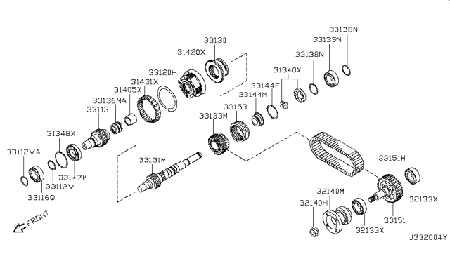 2006 Nissan Frontier Transfer Gear - Diagram 3