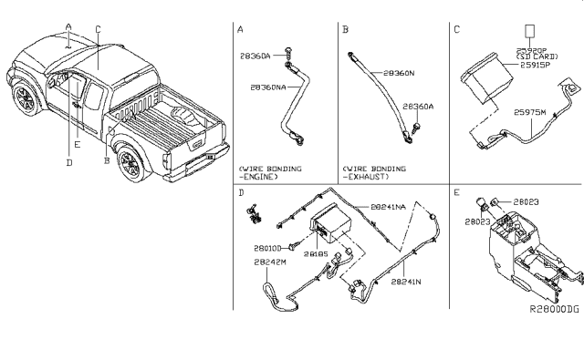 2015 Nissan Frontier Deck-Cd Diagram for 28185-9BK1A