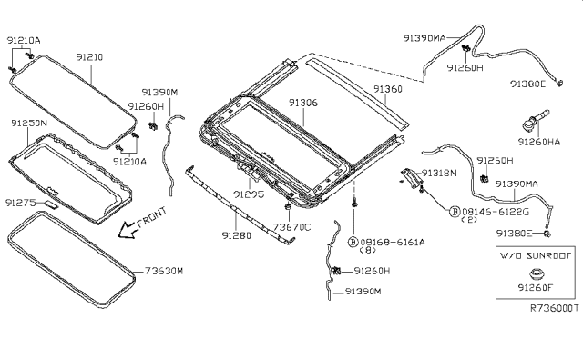 2005 Nissan Frontier Sun Roof Parts Diagram 2