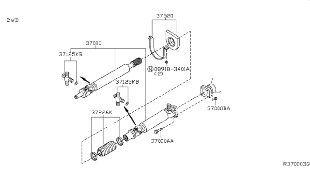 2015 Nissan Frontier Propeller Shaft Diagram 1