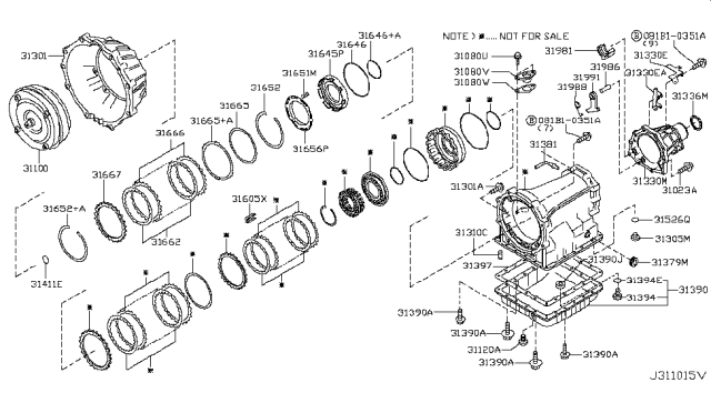 2010 Nissan Frontier Torque Converter,Housing & Case Diagram 1