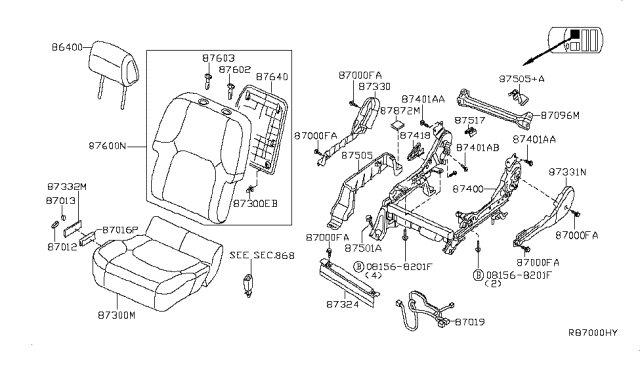 2014 Nissan Frontier Front Seat Diagram 3