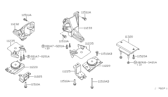 2015 Nissan Frontier Engine & Transmission Mounting Diagram 4