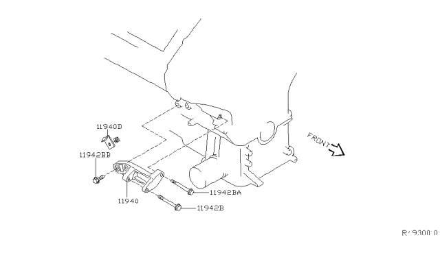 2007 Nissan Frontier Bolt Diagram for 11916-1P103