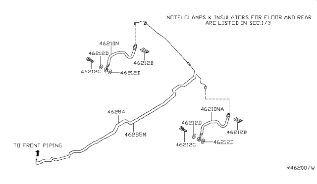 2014 Nissan Frontier Brake Piping & Control Diagram 1