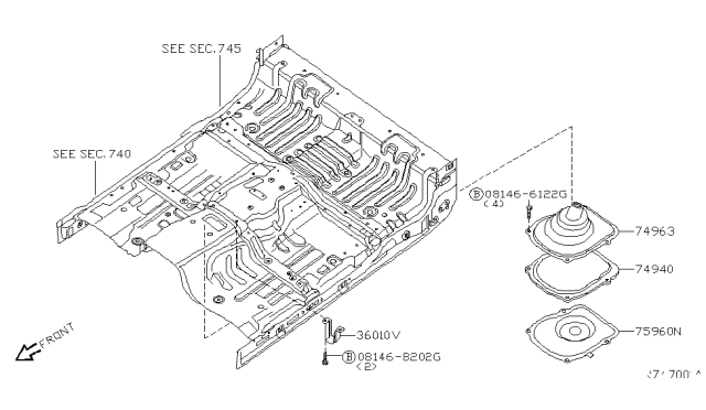 2009 Nissan Frontier Floor Fitting Diagram 7