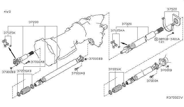 2018 Nissan Frontier Propeller Shaft Diagram 3