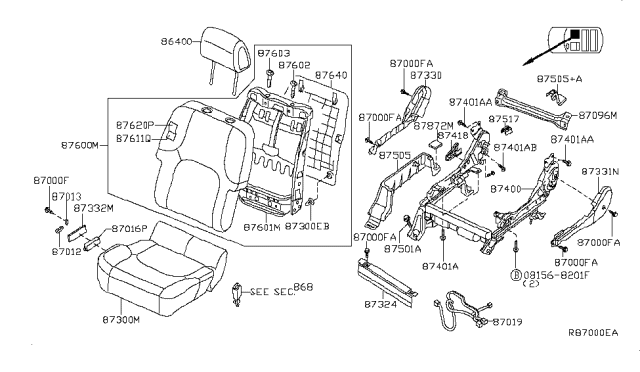 2007 Nissan Frontier ESCUTCHEON Diagram for 87332-ZS00D