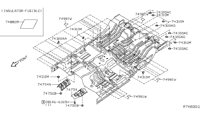 2005 Nissan Frontier Floor Fitting Diagram 3