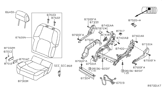 2016 Nissan Frontier Front Seat Diagram 5