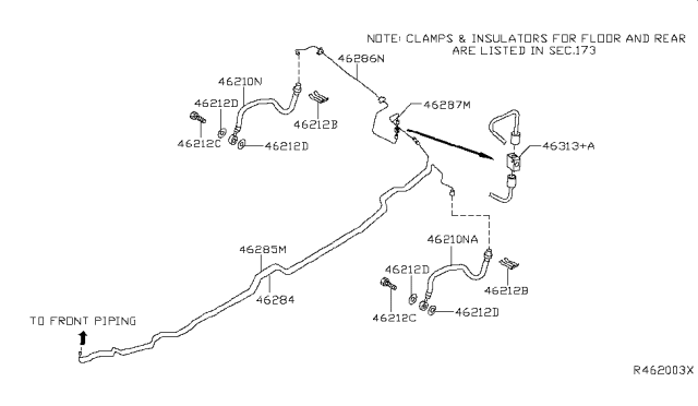 2010 Nissan Frontier Hose Assy-Brake Diagram for 46210-EB000