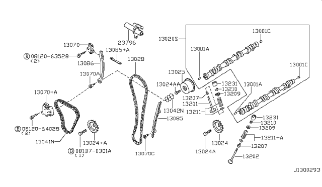 2017 Nissan Frontier Camshaft & Valve Mechanism Diagram 1