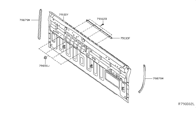 2012 Nissan Frontier Panel Assy-Back Diagram for 79100-EA830