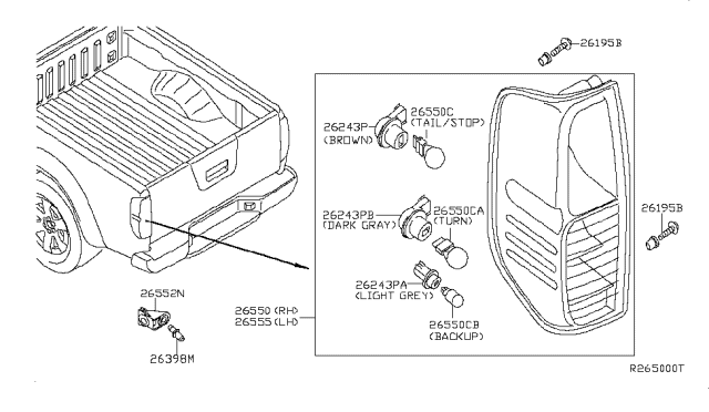 2015 Nissan Frontier Rear Combination Lamp Diagram