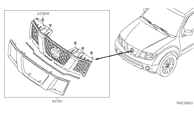 2014 Nissan Frontier Front Grille Diagram