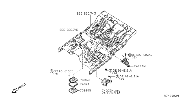 2013 Nissan Frontier Floor Fitting Diagram 2