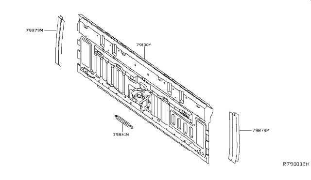 2014 Nissan Frontier Rear,Back Panel & Fitting Diagram 2