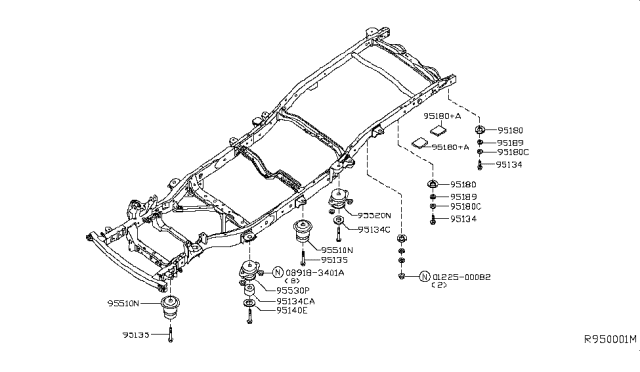 2009 Nissan Frontier Body Mounting Diagram 1