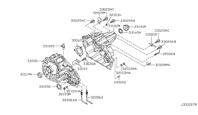 2006 Nissan Frontier Transfer Case Diagram 1