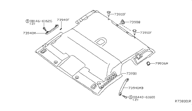 2006 Nissan Frontier Roof Trimming Diagram 2