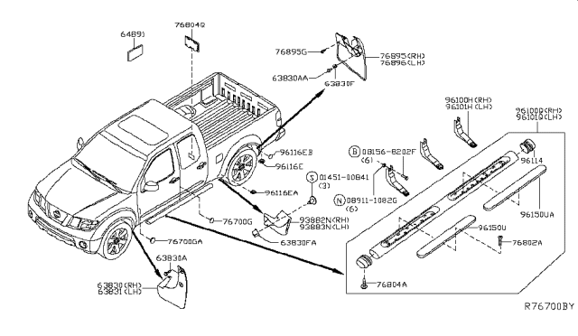 2018 Nissan Frontier Body Side Fitting Diagram 2