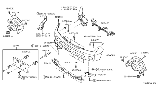 2010 Nissan Frontier Front Bumper Diagram 4