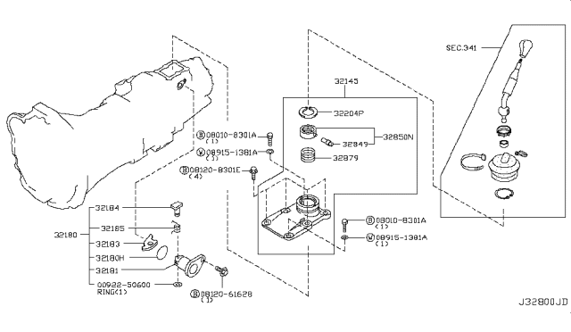 2018 Nissan Frontier Transmission Shift Control Diagram 1