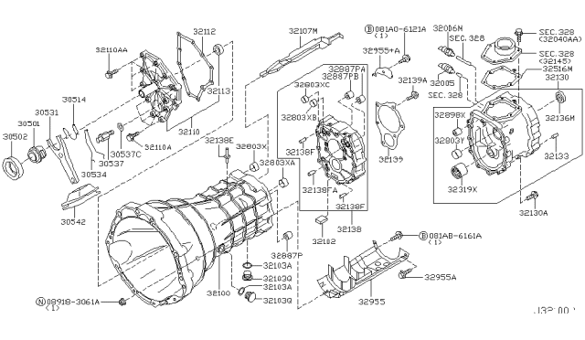 2006 Nissan Frontier Transmission Case & Clutch Release - Diagram 3