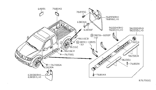 2007 Nissan Frontier Body Side Fitting Diagram 1