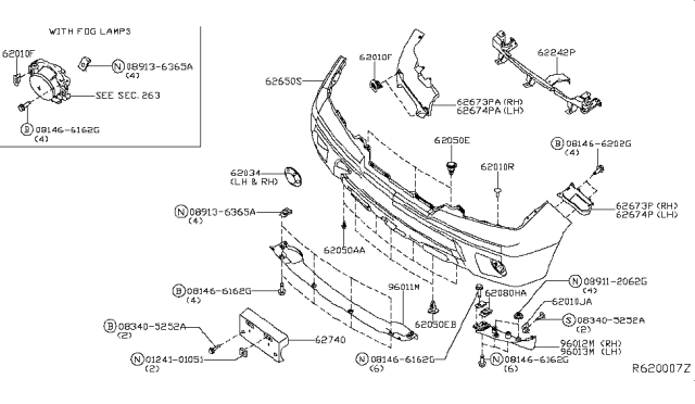 2017 Nissan Frontier Front Bumper Diagram 4