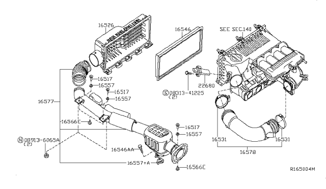 2010 Nissan Frontier Air Cleaner Diagram 1