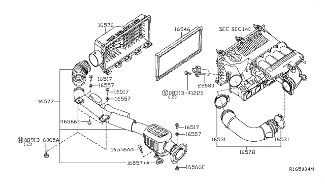 2018 Nissan Frontier Air Cleaner Diagram 1