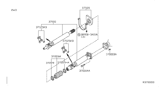 2010 Nissan Frontier Propeller Shaft Diagram 1