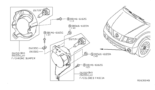 2012 Nissan Frontier Fog,Daytime Running & Driving Lamp Diagram 4