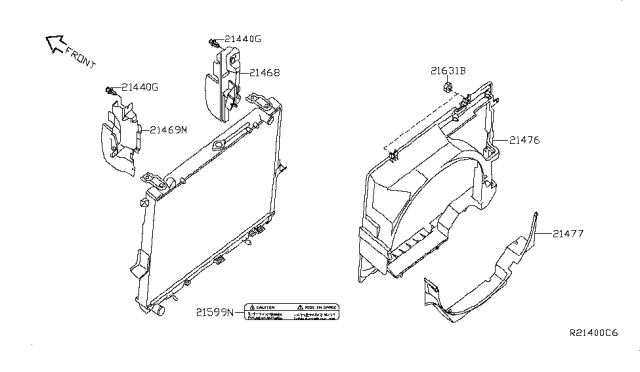 2008 Nissan Frontier Radiator,Shroud & Inverter Cooling Diagram 2