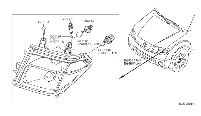 2009 Nissan Frontier Headlamp Diagram