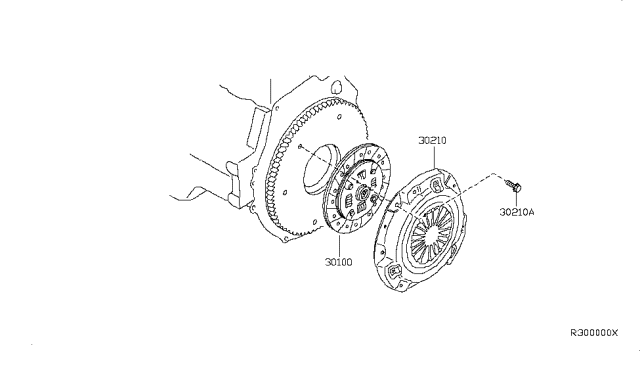 2006 Nissan Frontier Clutch Cover,Disc & Release Parts Diagram 1