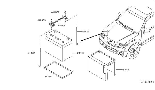 2018 Nissan Frontier Battery & Battery Mounting Diagram 1