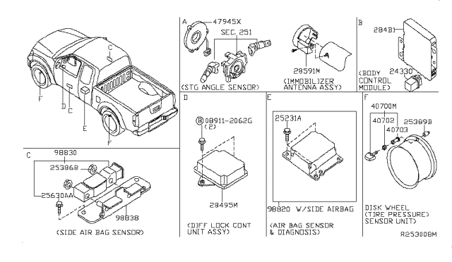 2009 Nissan Frontier Electrical Unit Diagram 4