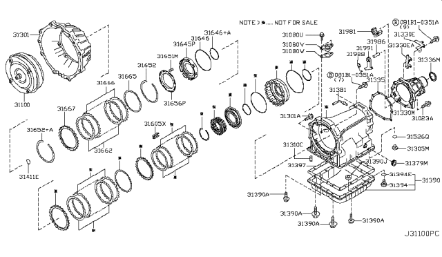 2007 Nissan Frontier Torque Converter,Housing & Case Diagram 1