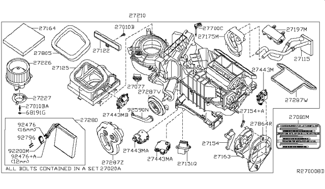 2016 Nissan Frontier Heater & Blower Unit Diagram