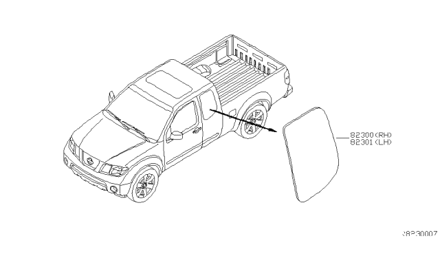 2008 Nissan Frontier Rear Door Window & Regulator Diagram 2