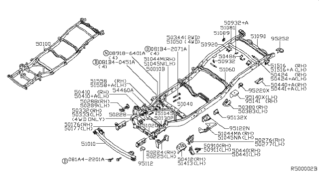 2005 Nissan Frontier Frame Diagram 1