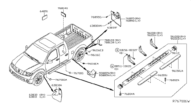 2013 Nissan Frontier Body Side Fitting Diagram 3