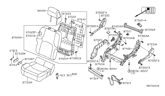 2008 Nissan Frontier Front Seat Diagram 9