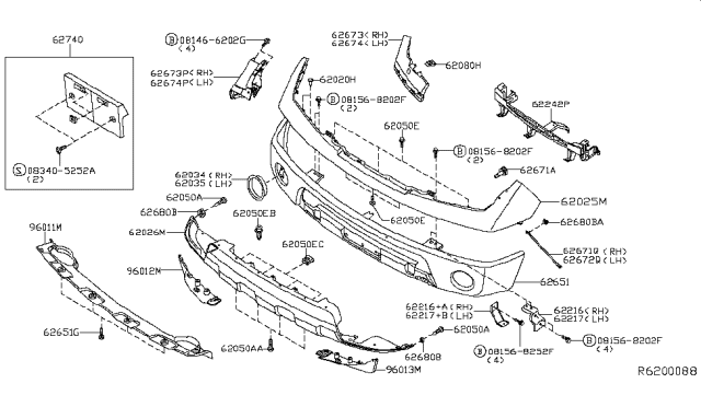 2011 Nissan Frontier Front Bumper Diagram 1