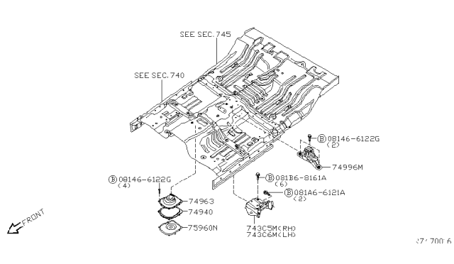 2005 Nissan Frontier Floor Fitting Diagram 1