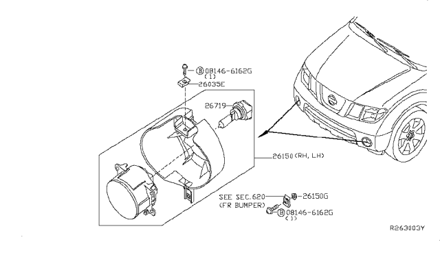 2014 Nissan Frontier Fog,Daytime Running & Driving Lamp Diagram 1